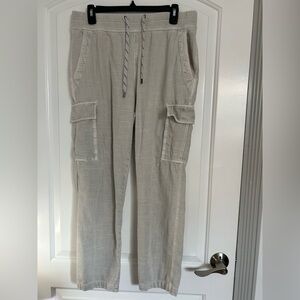 James Perse Women's 100% cotton Relaxed Cargo Pants - Light Gray size 2